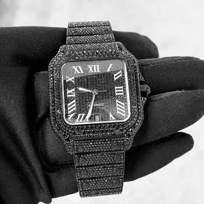 Cartier black stone chain watch