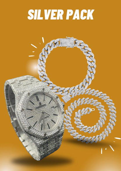 Audemars Piguet Iced Out (WATCH + CHAIN+ BRACELET) (PACK OF THREE)