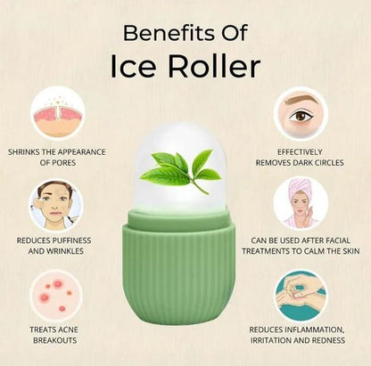 🧊 Silicone Cleansing Ice Roller – Reusable Facial Ice Mold for Glowing Skin & Pore Tightening