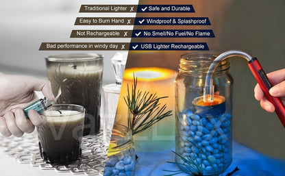 Rechargeable Lighter – Portable with LED Battery Display