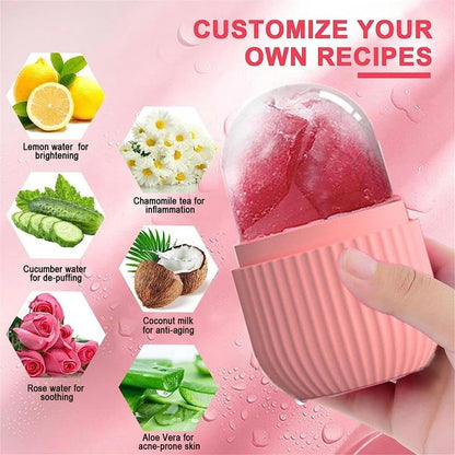 🧊 Silicone Cleansing Ice Roller – Reusable Facial Ice Mold for Glowing Skin & Pore Tightening